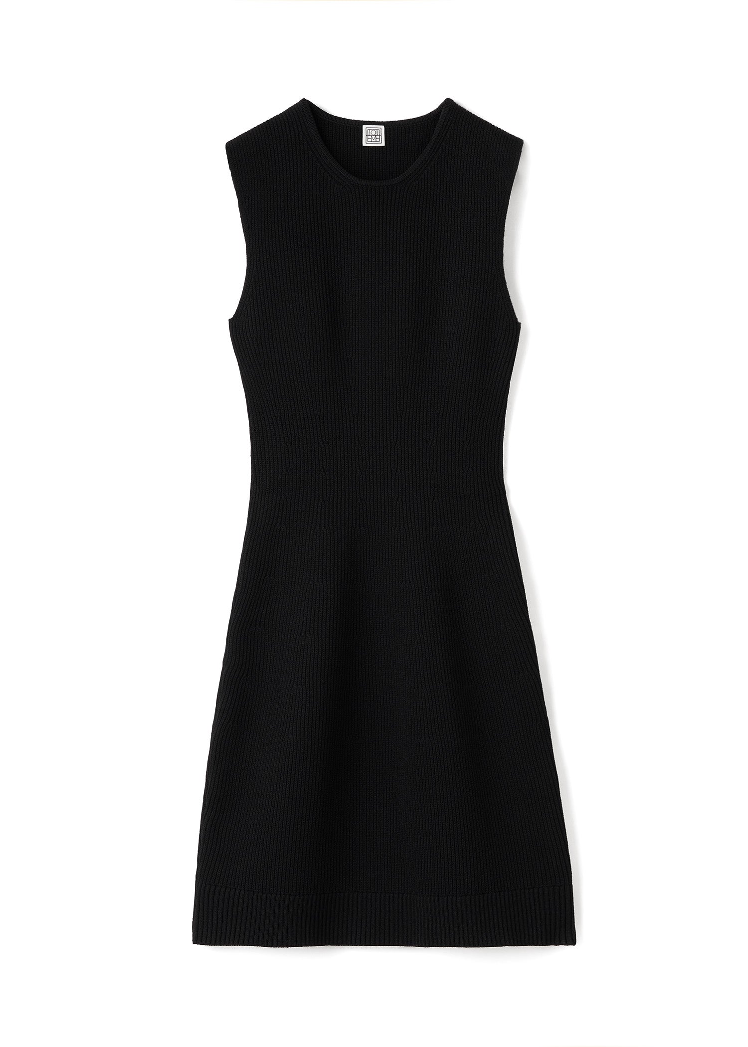 Robe courte sans manches tricotée - Black