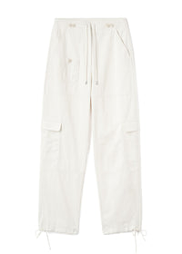 Pantalon cargo avec cordons de serrage - Ecru