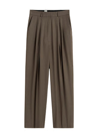 Pantalon court à double plis en laine - Ash