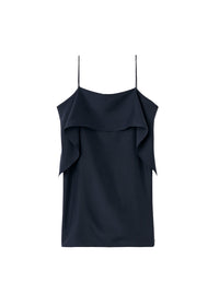 Caraco drapé en soie - Navy
