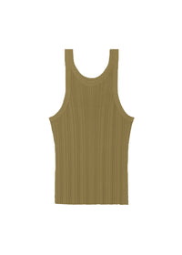 Débardeur côtelé sans couture en maille - Olive