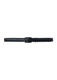 Ceinture fine tressé en cuir - Black