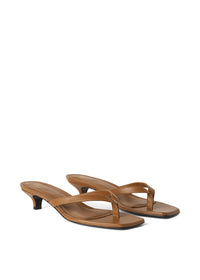Sandales à talons 35 en cuir - Cognac