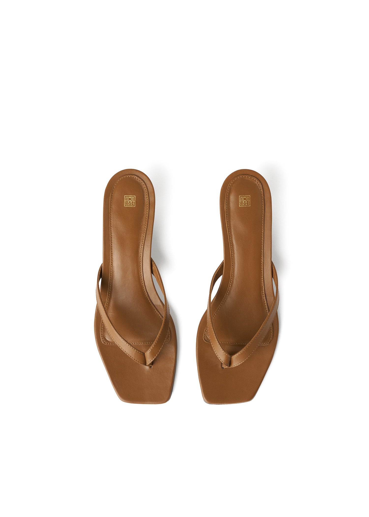 Sandales à talons 35 en cuir - Cognac
