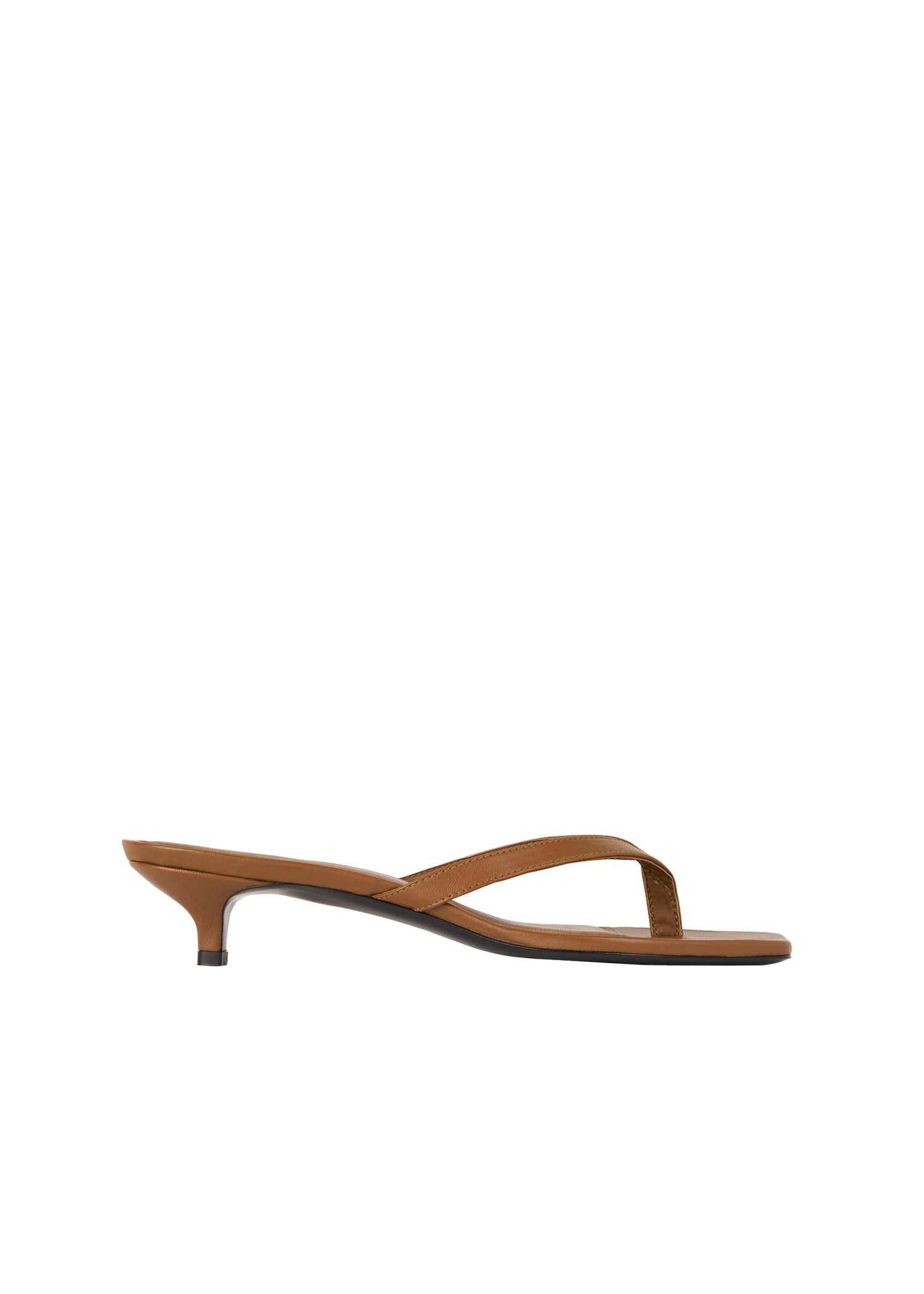 Sandales à talons 35 en cuir - Cognac