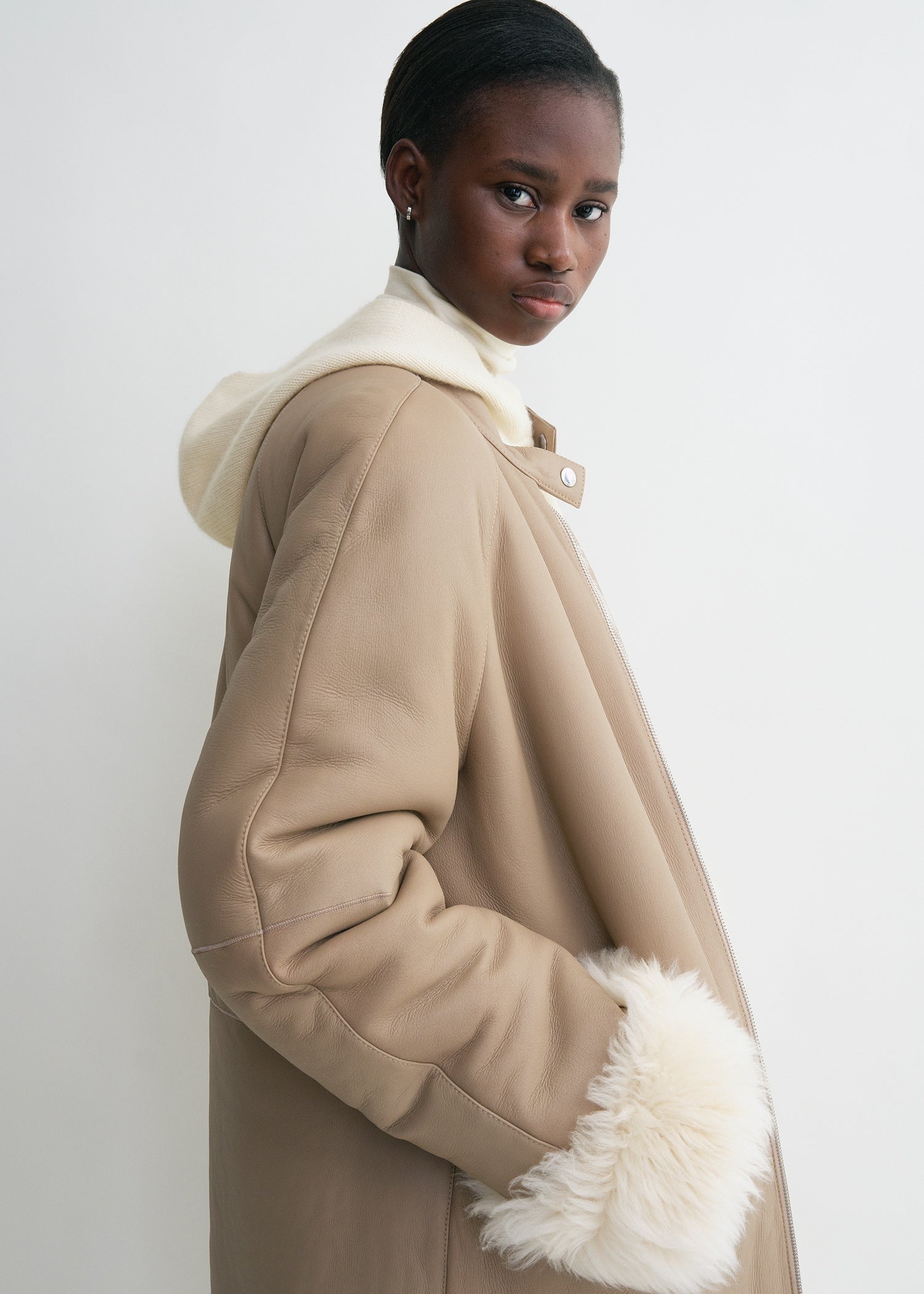 TWO-WAY SHEARLING COAT