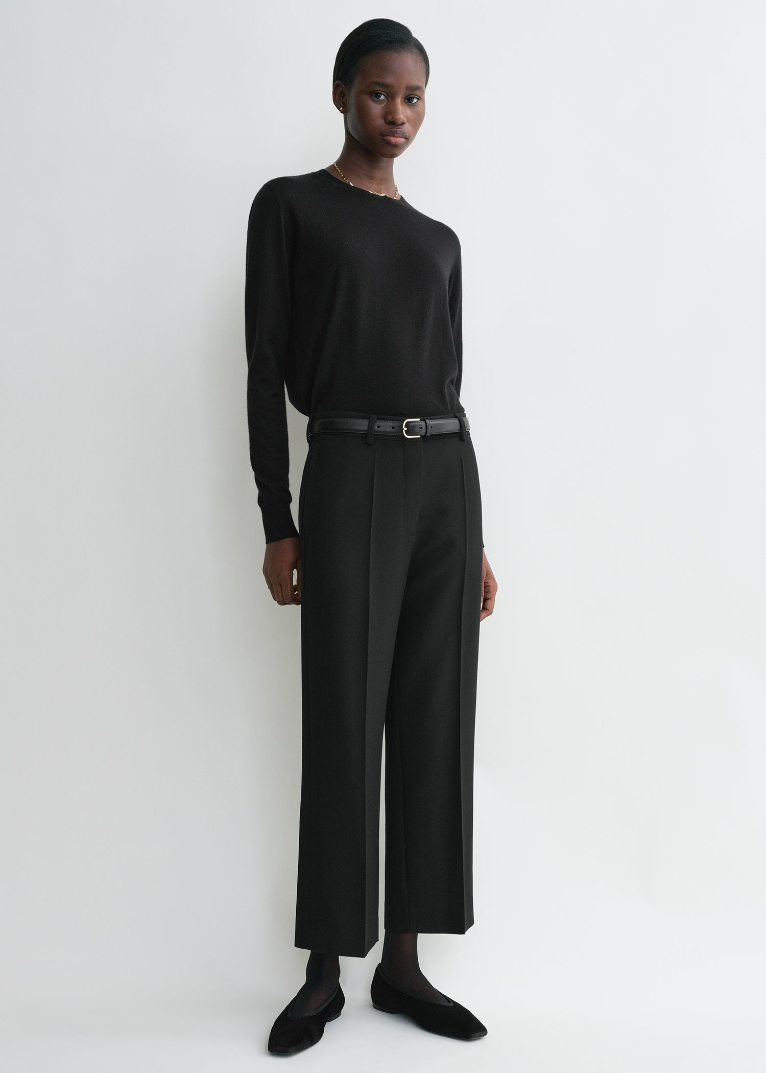 STRAIGHT CROPPED TROUSERS
