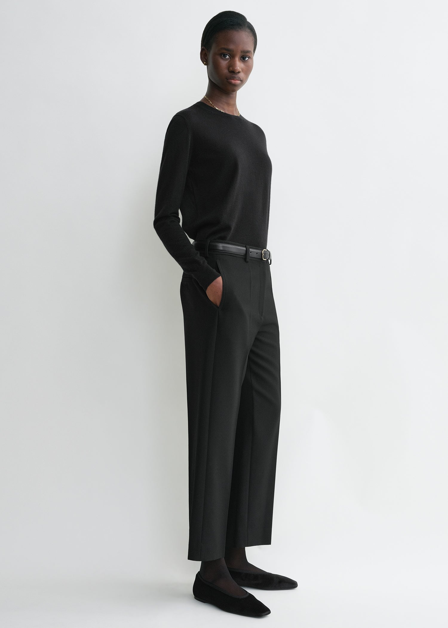 STRAIGHT CROPPED TROUSERS