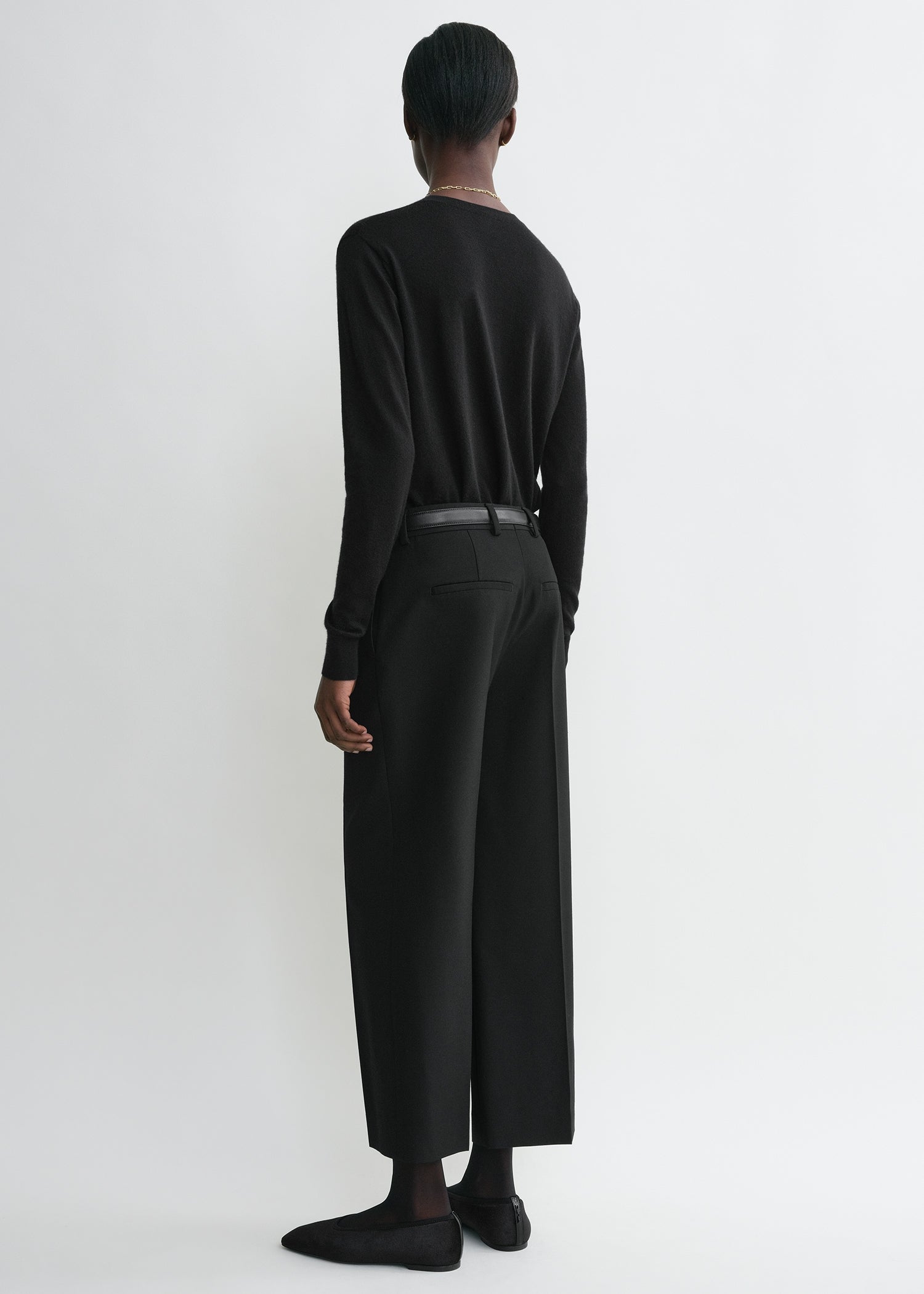 STRAIGHT CROPPED TROUSERS