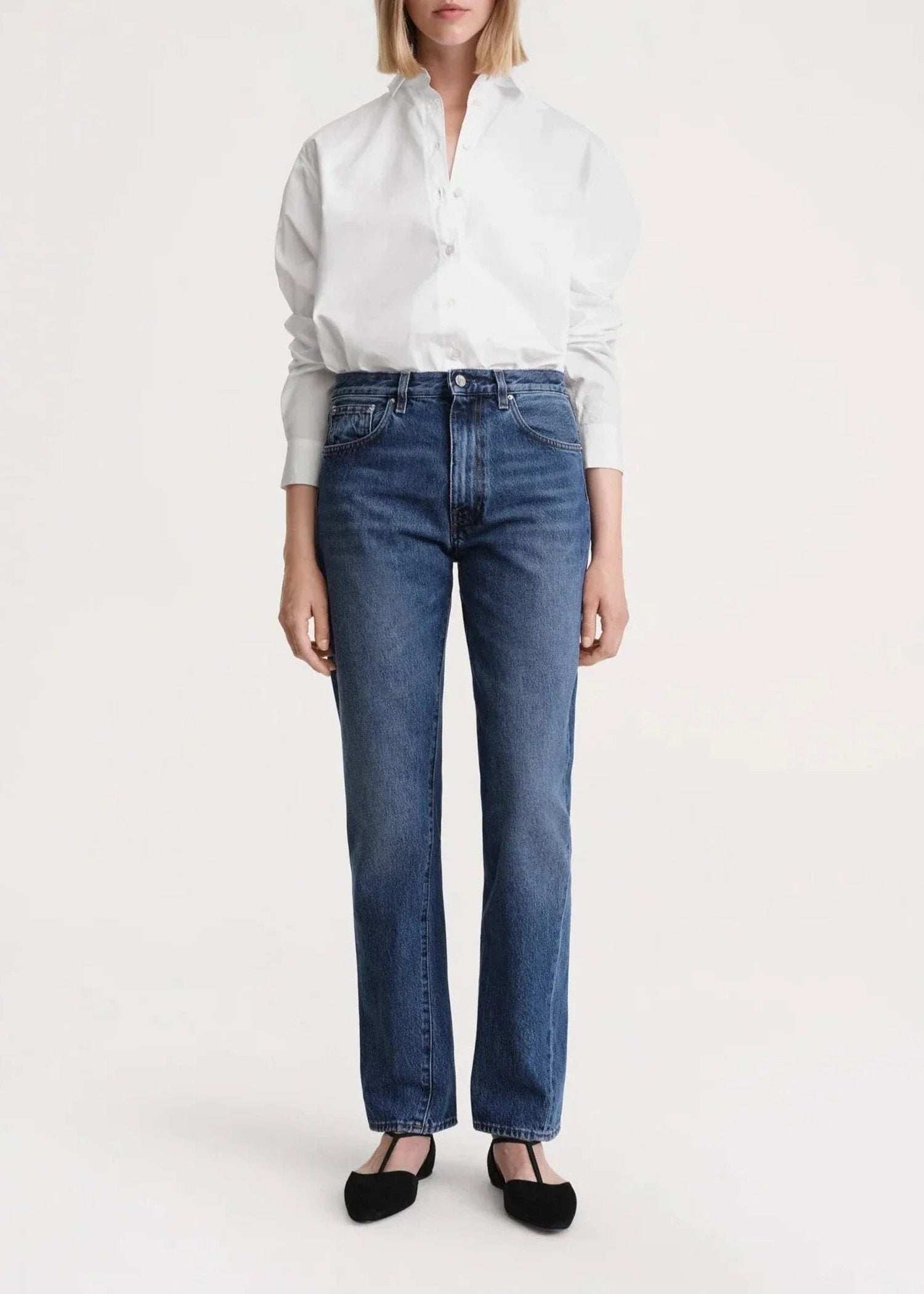 Pantalon coupe ample en denim - Distressed Light Blue