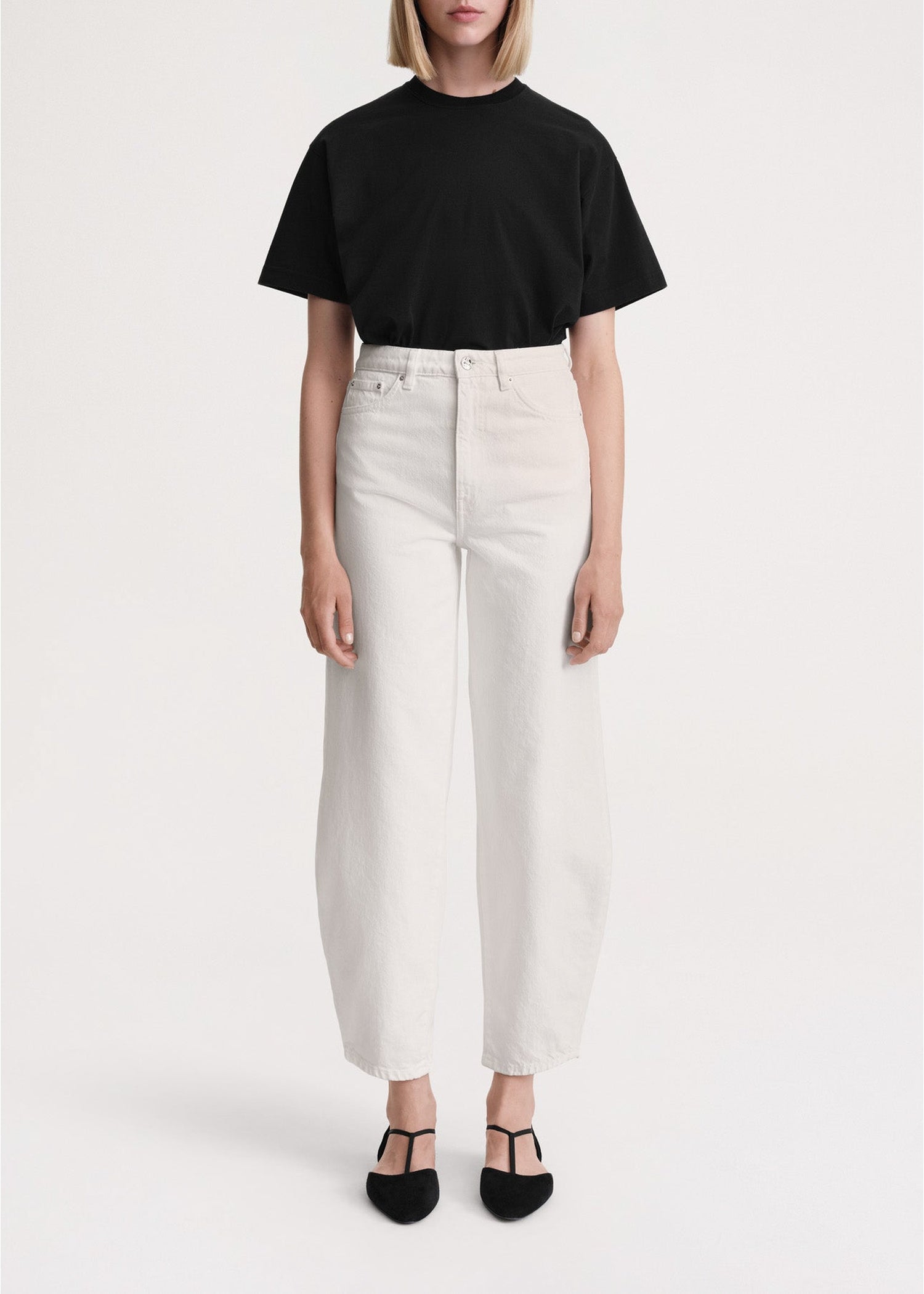 Pantalon à pattes de baril en denim  - Off White