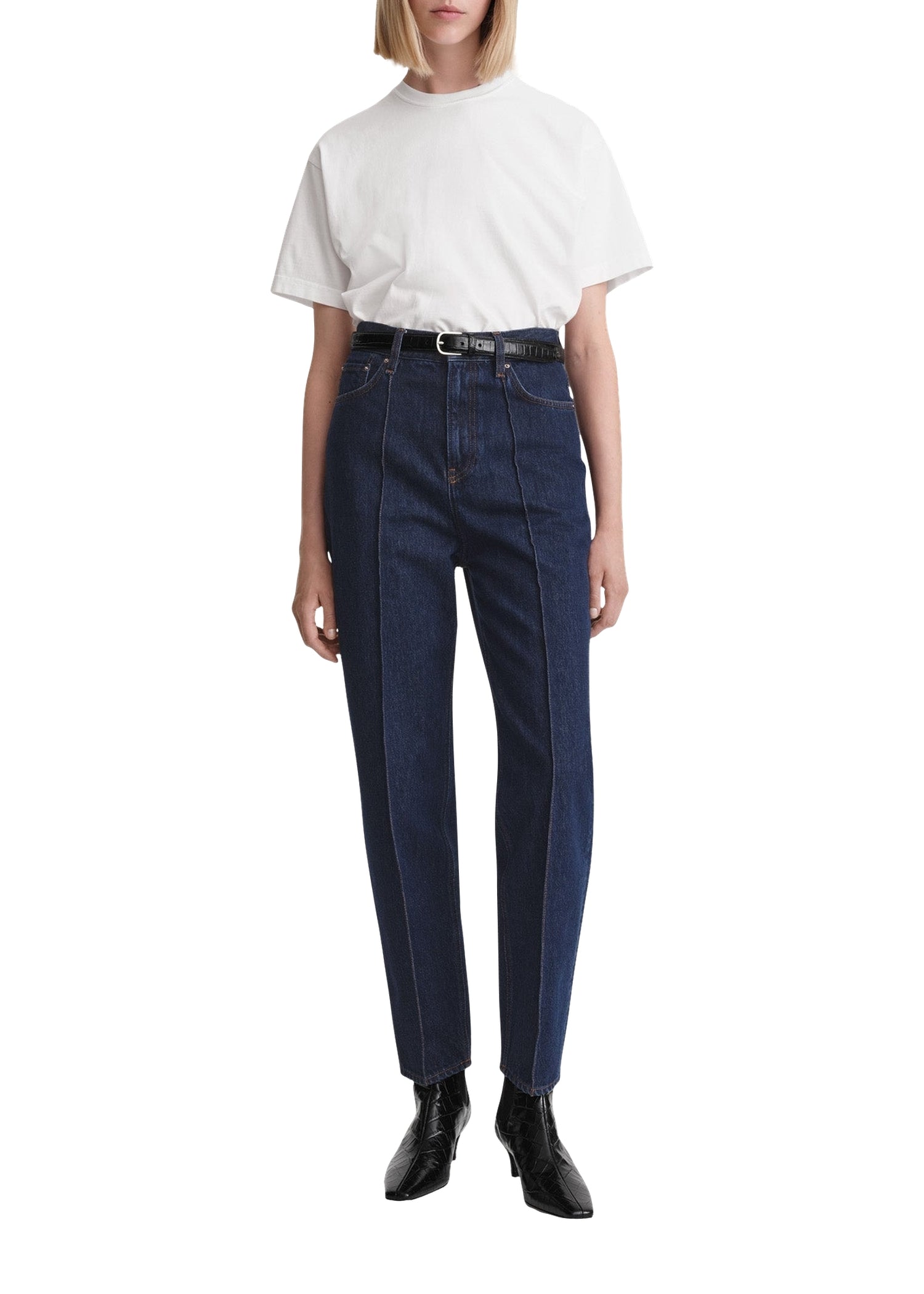 Jean à jambes fuselées en denim - Dark Indigo