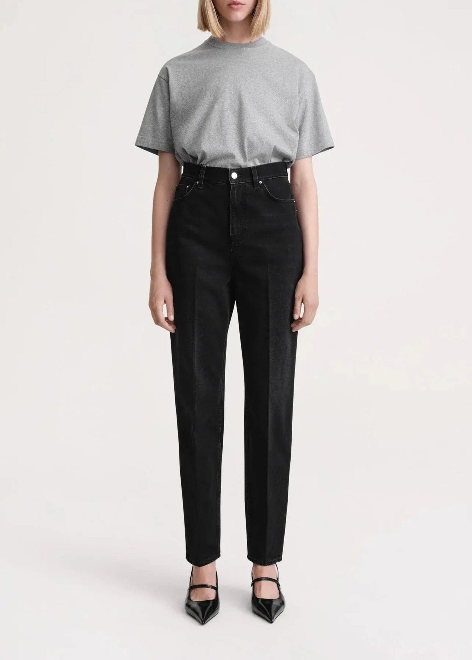 Pantalon fuselé en denim - Coated Black