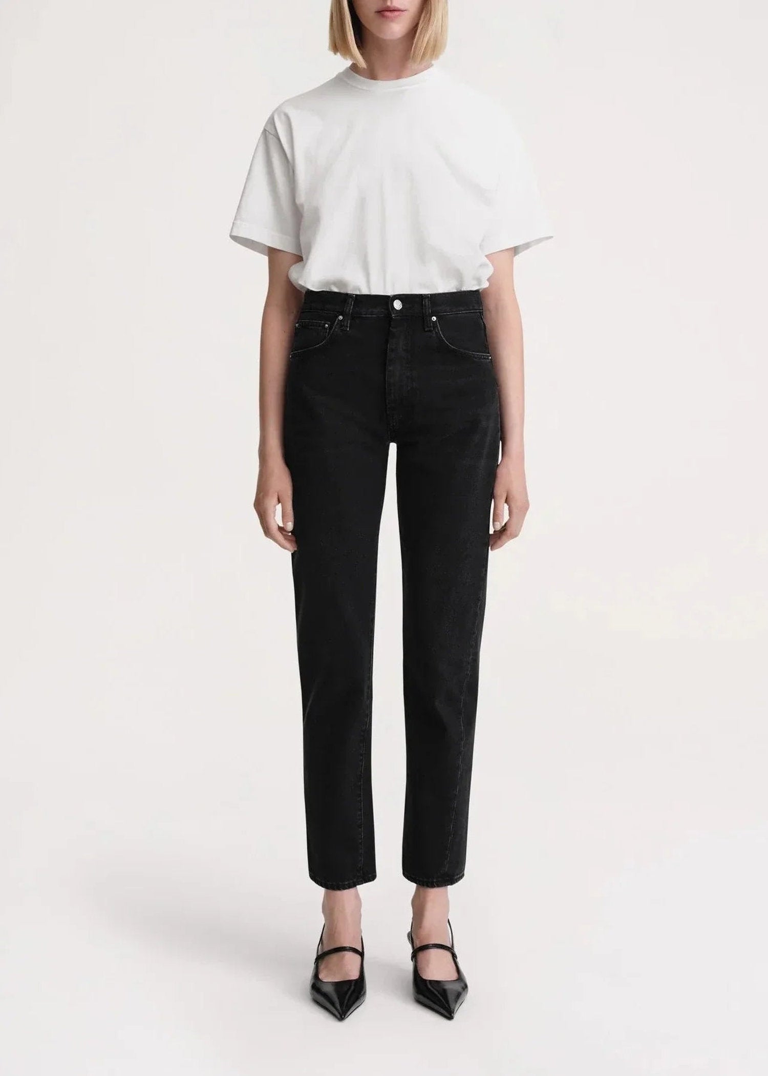 Pantalon à coutures torsadées en denim - Black Rinse