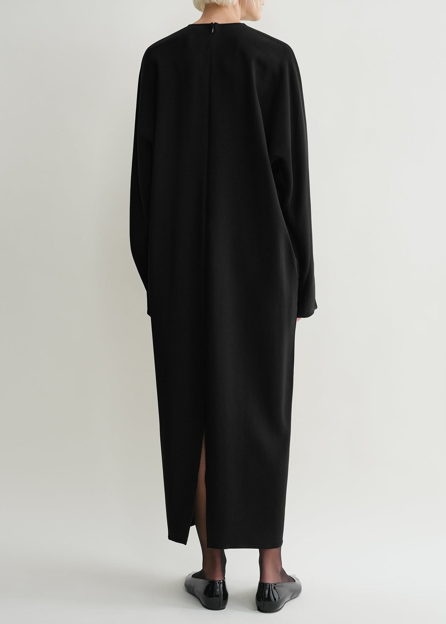 Robe en cady à col rond - Black
