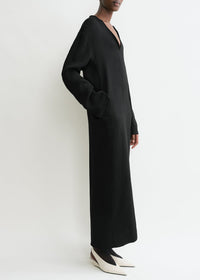 Robe ample en tissu sablé - Black