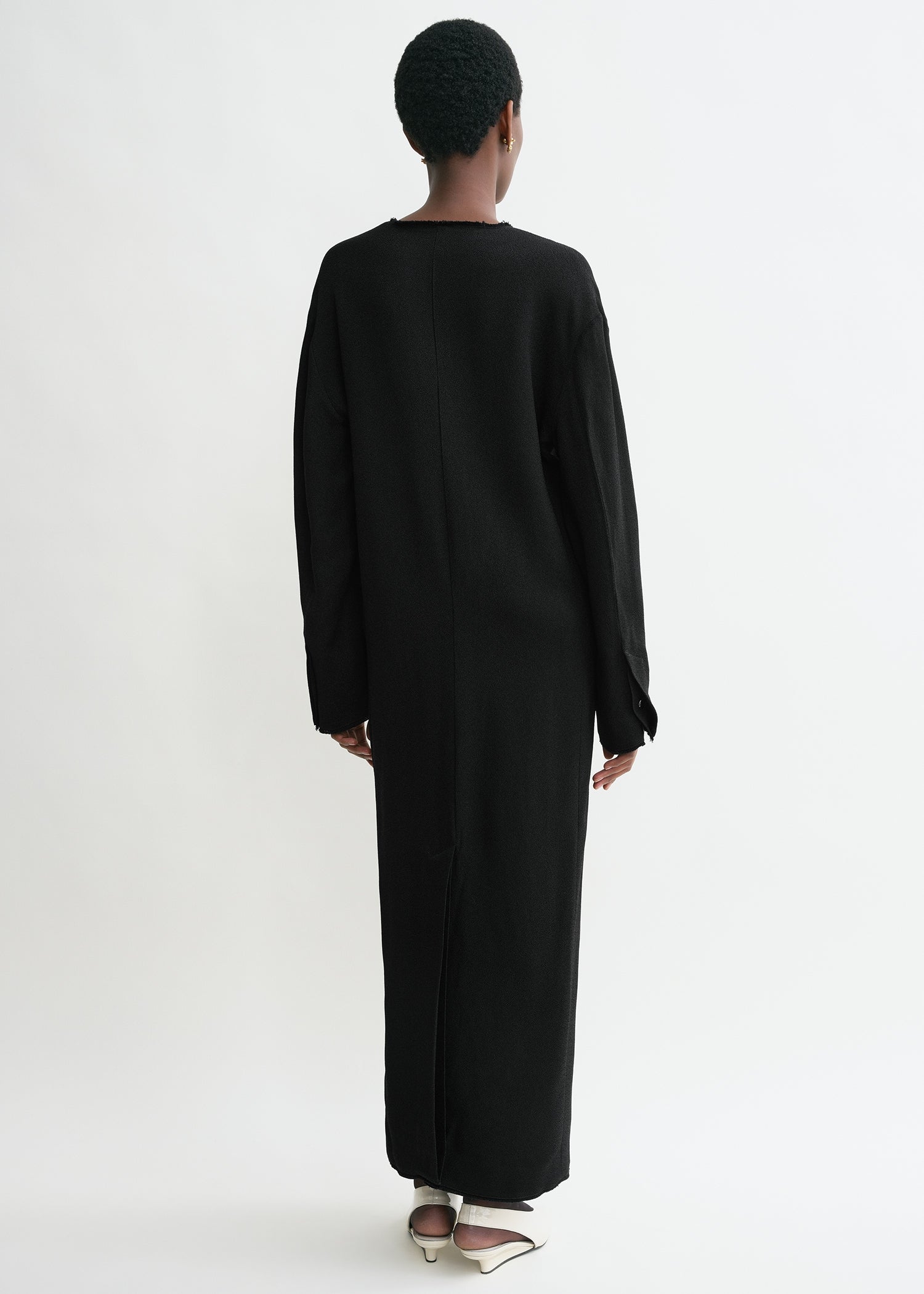 Robe ample en tissu sablé - Black