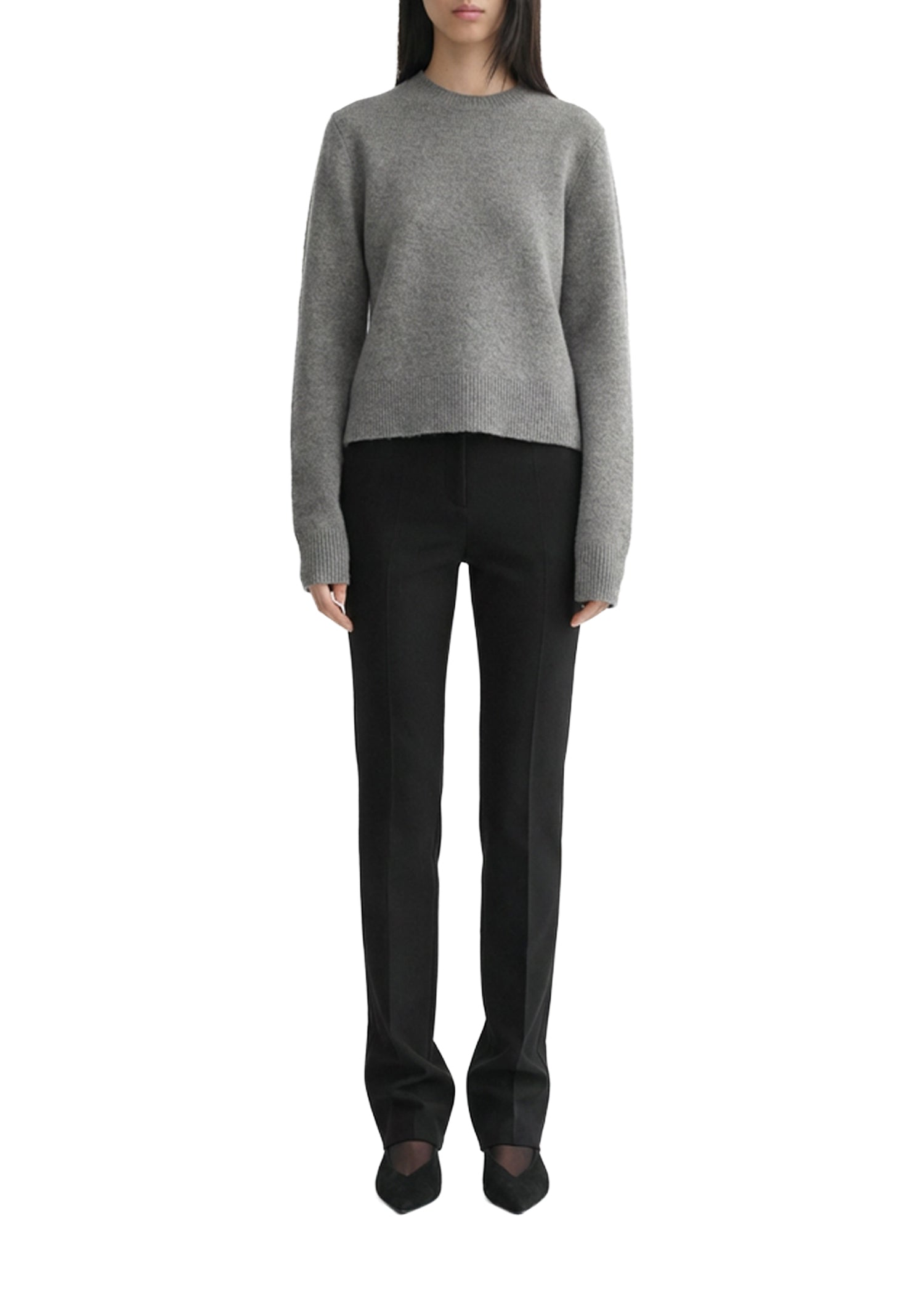 CROPPED CREW-NECK KNIT