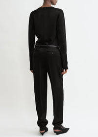 LONG-SLEEVE SATIN TOP