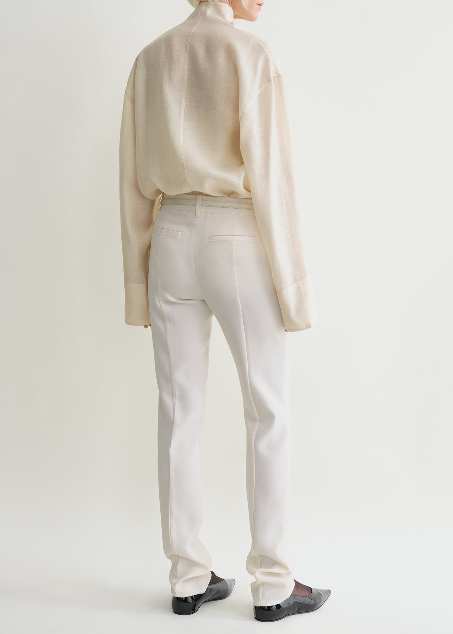 Blouse à col cheminée - Ecru