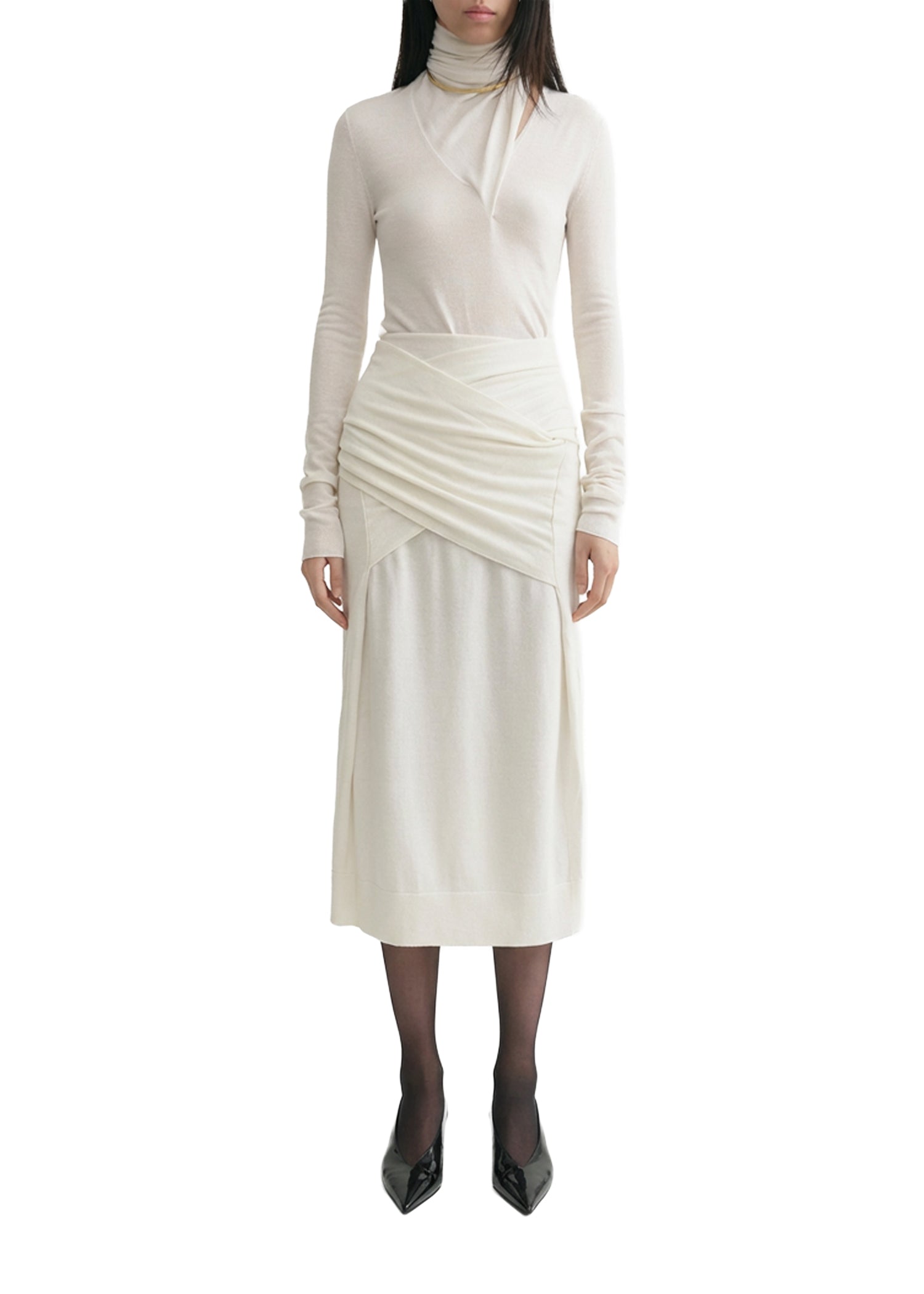 DRAPED FINE KNIT SKIRT
