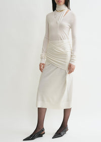 DRAPED FINE KNIT SKIRT