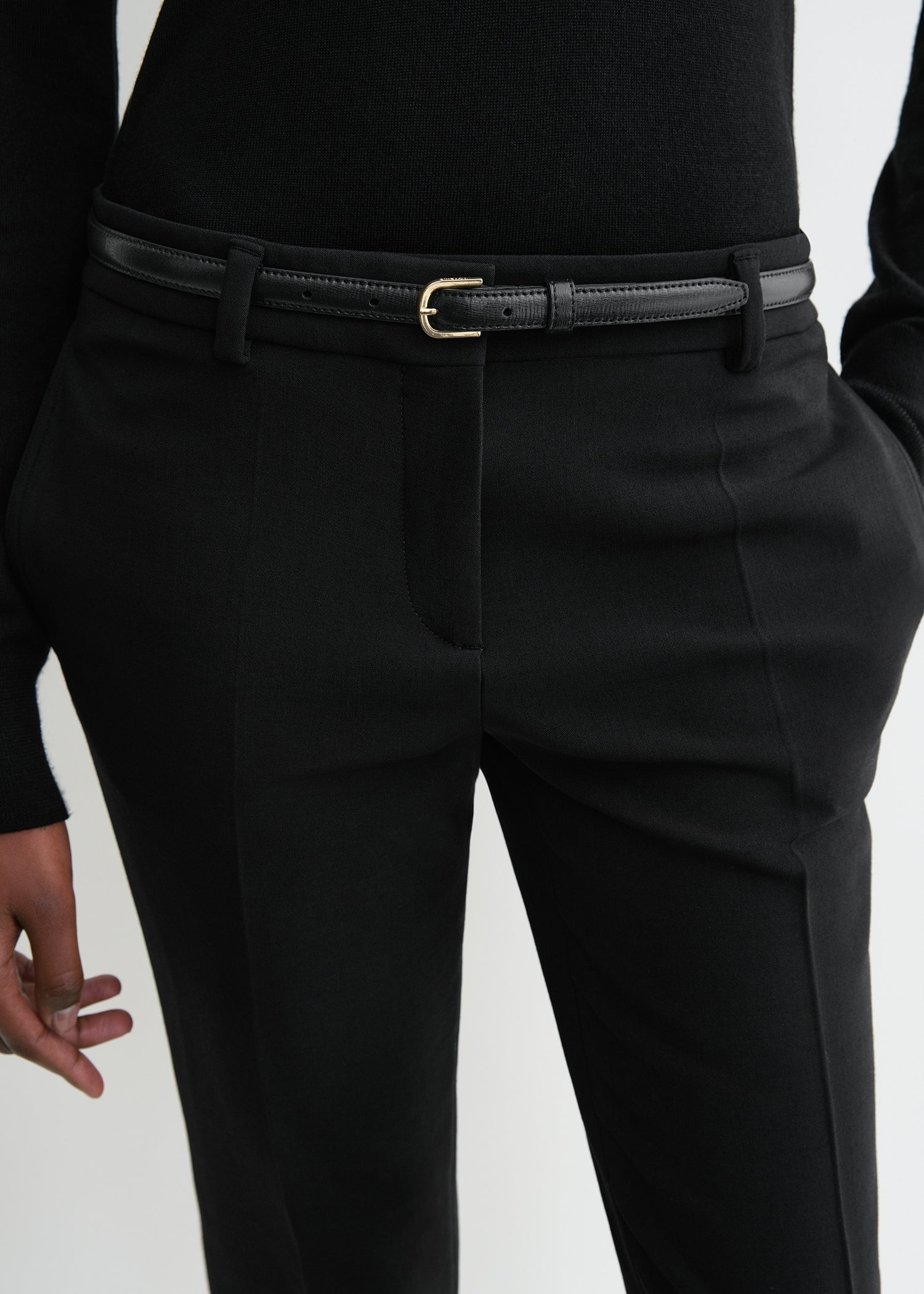 LOW-WAIST SLIM TROUSERS