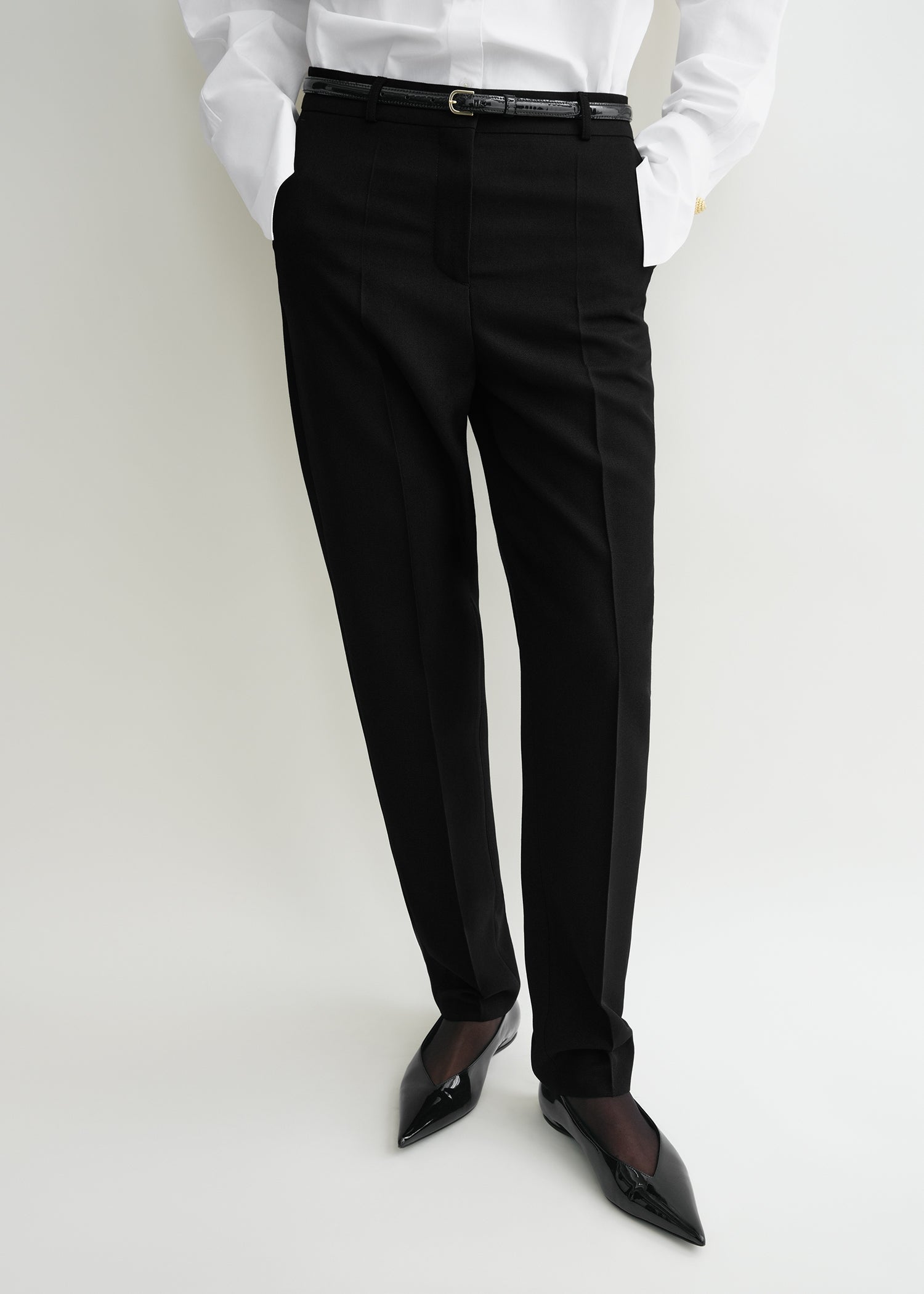 LOW-WAIST TAILORED TROUSERS
