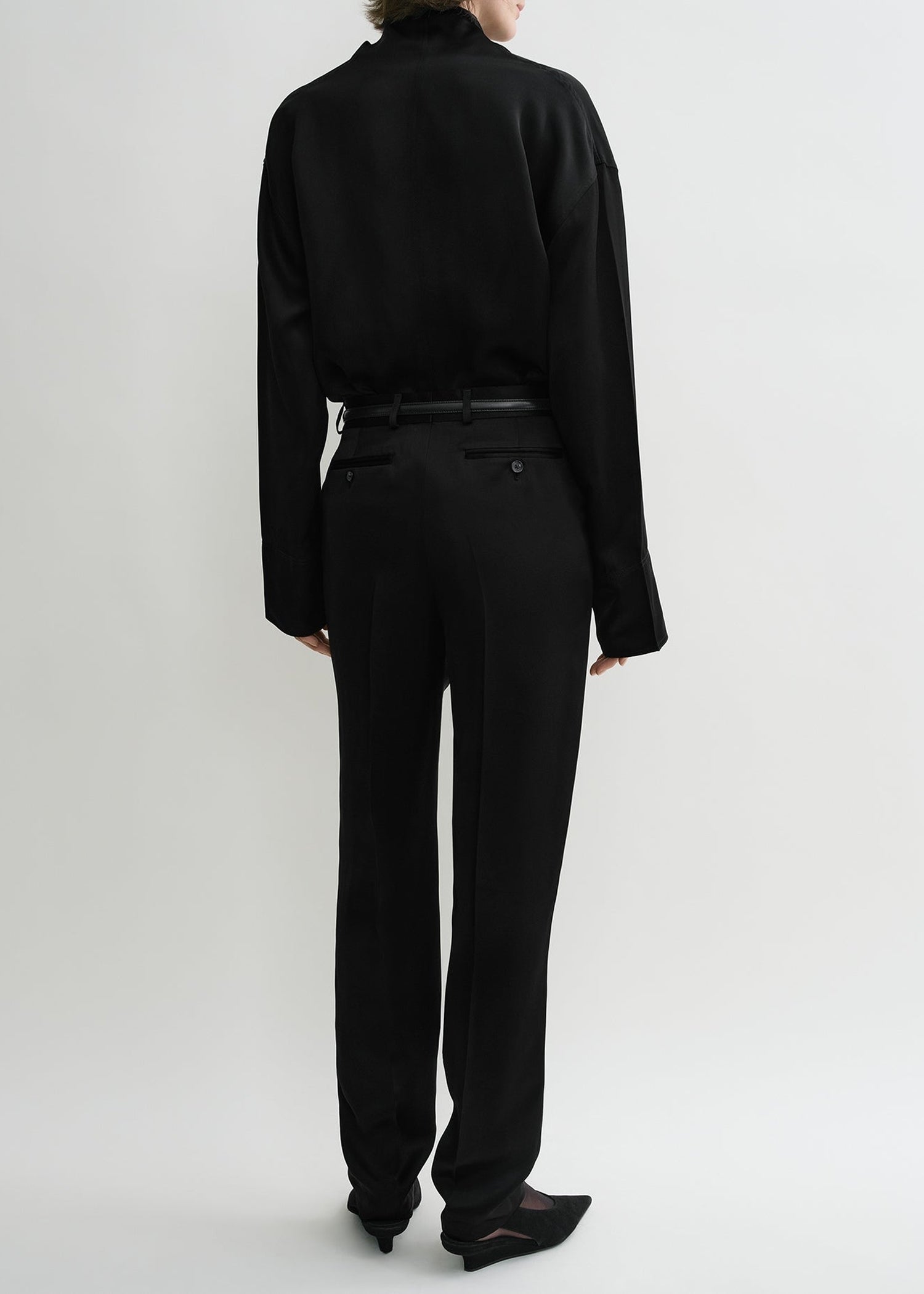 LOW-WAIST SATIN TROUSERS