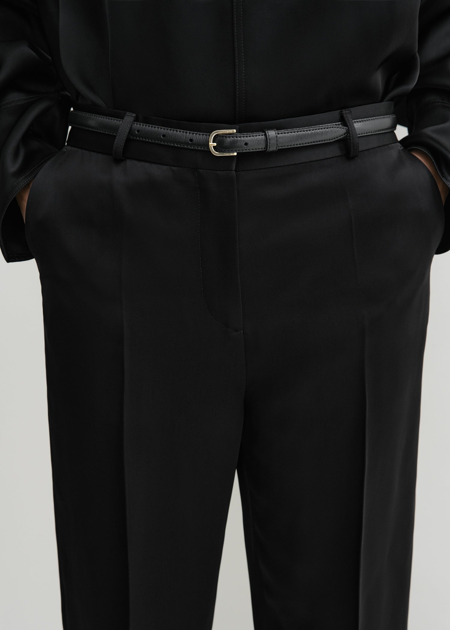 LOW-WAIST SATIN TROUSERS