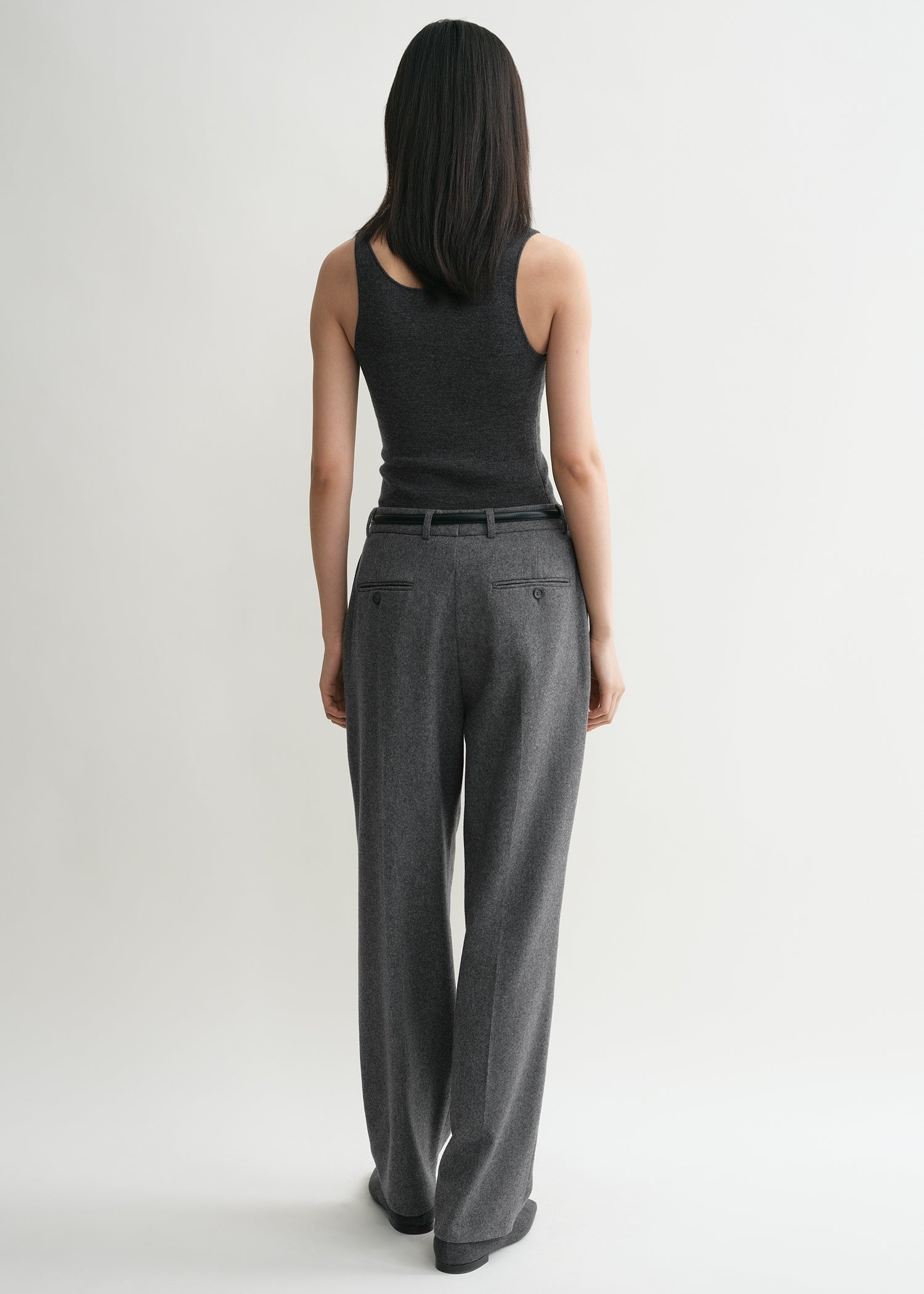 DOUBLE-PLEATED TAILORED TROUSERS
