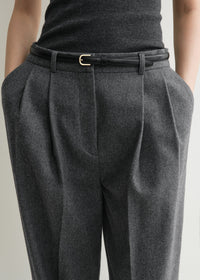 DOUBLE-PLEATED TAILORED TROUSERS