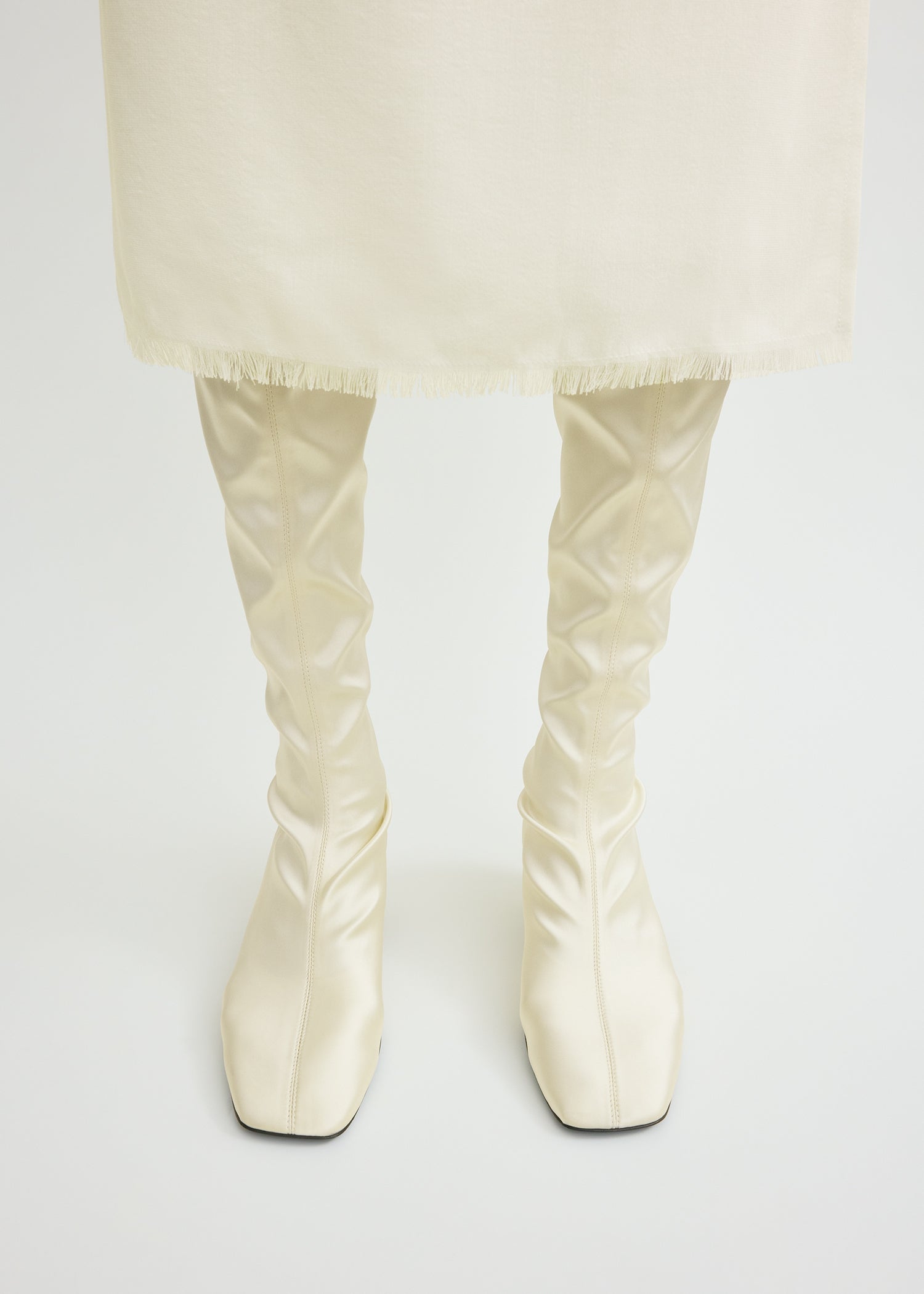 SATIN KNEE-HIGH BOOTS