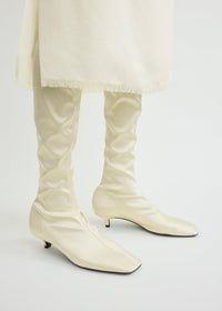 SATIN KNEE-HIGH BOOTS