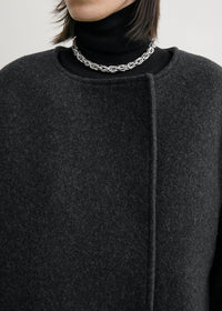 COLLARLESS FELT COAT