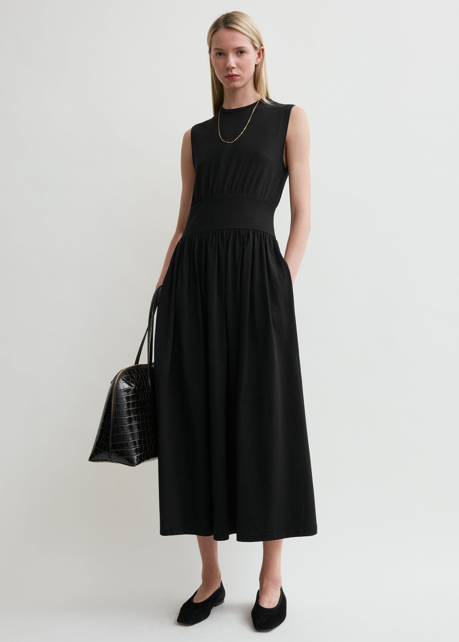 SLEEVELESS COTTON TEE DRESS
