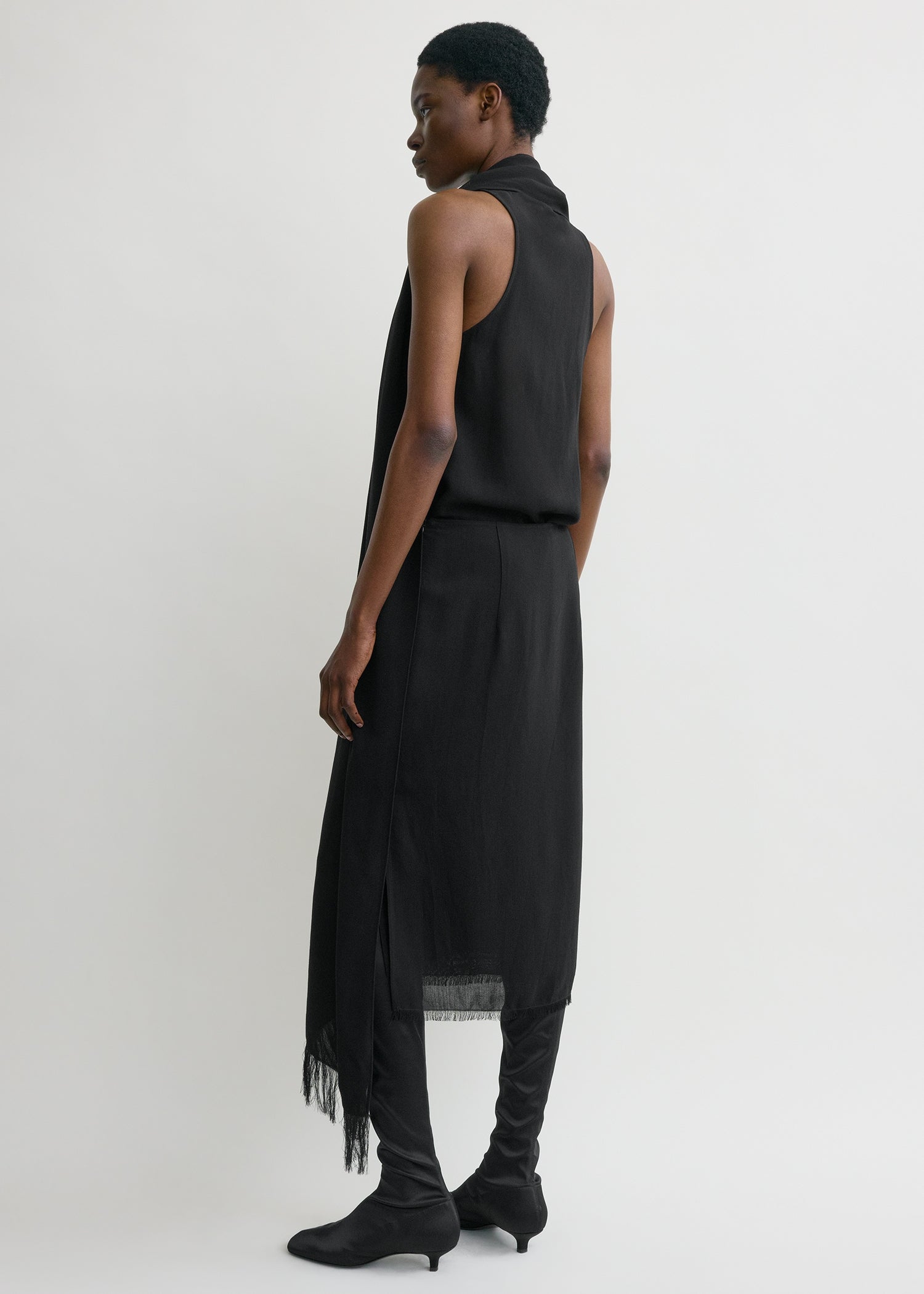 FRINGED SCARF DRESS