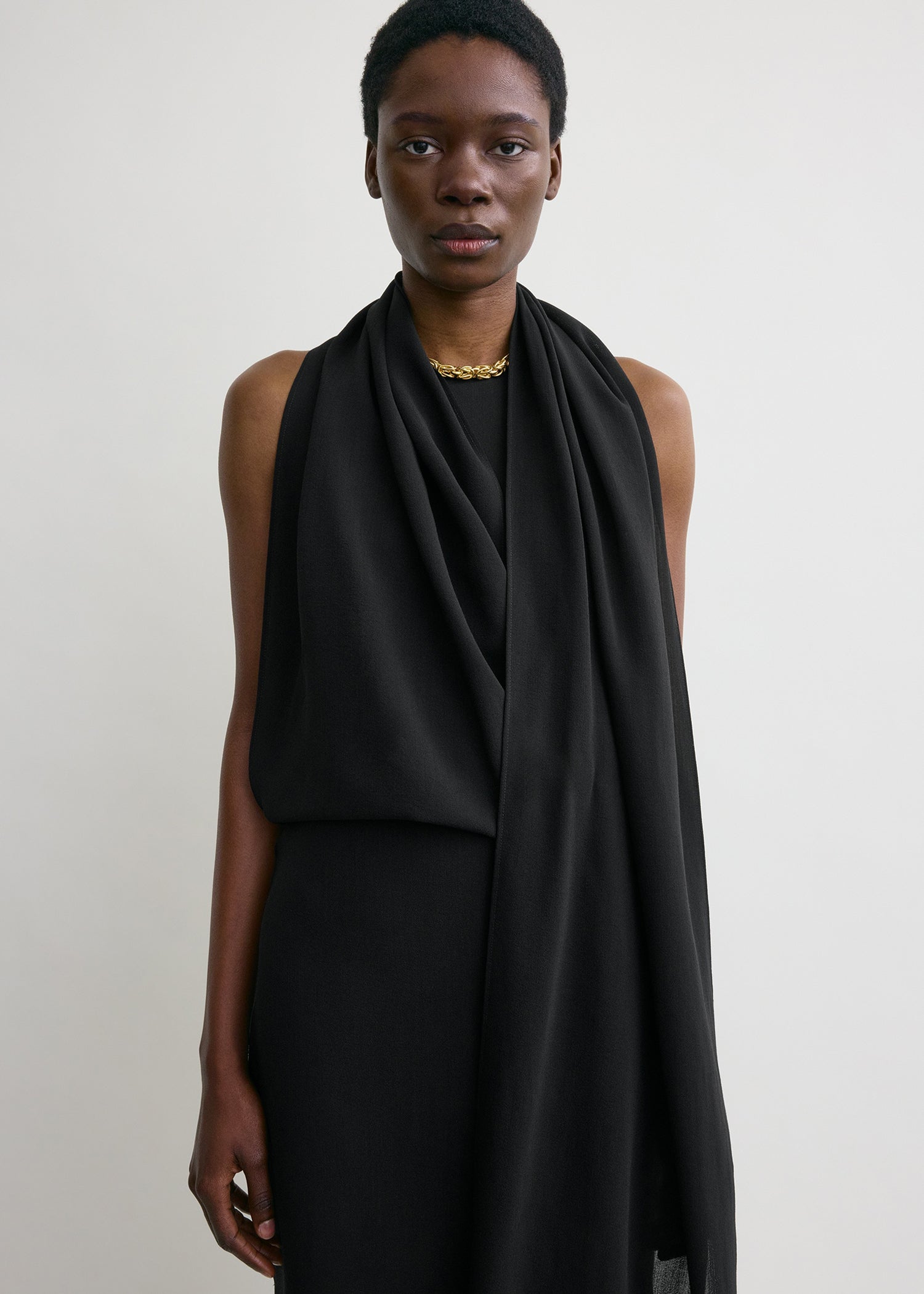 FRINGED SCARF DRESS