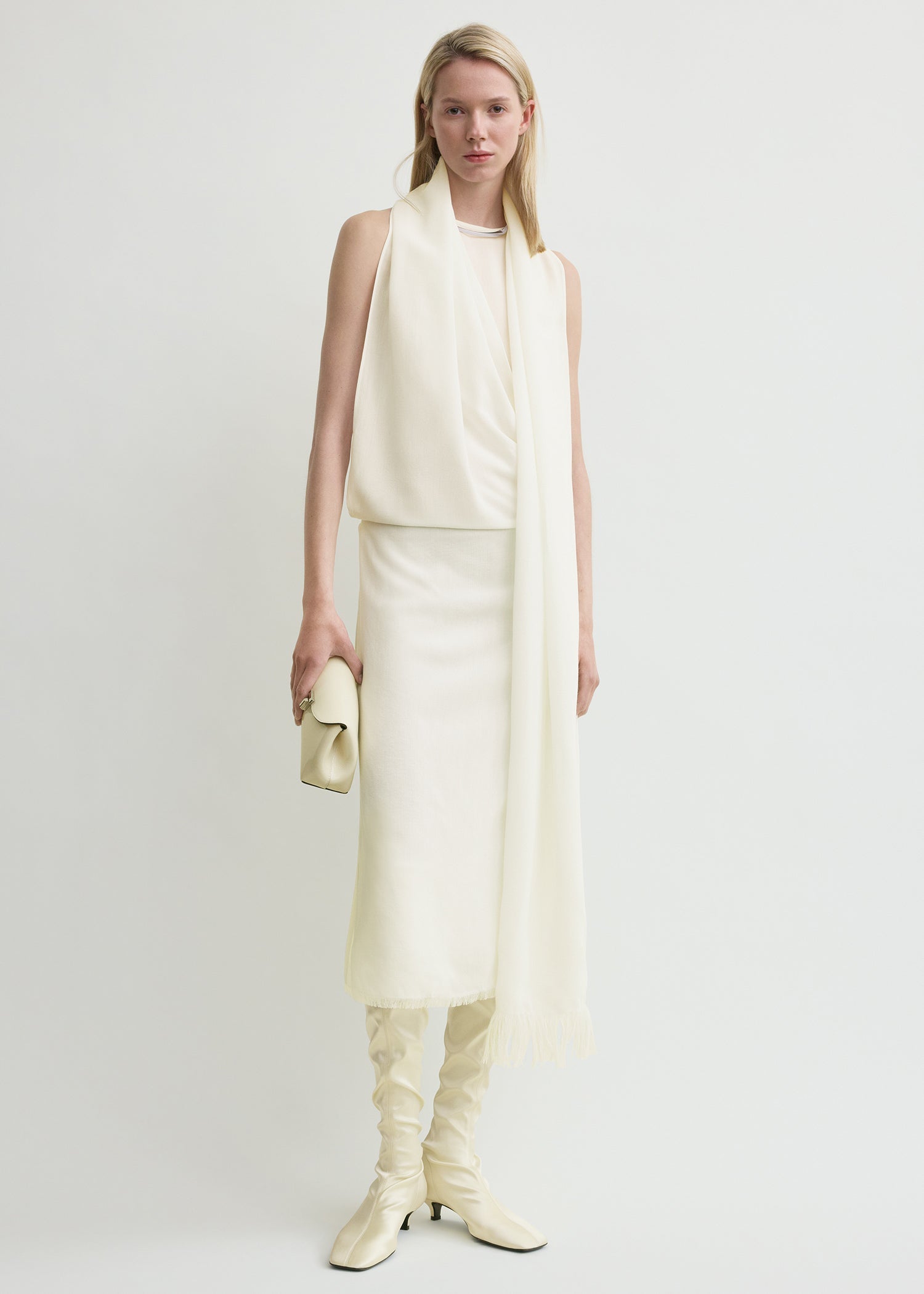FRINGED SCARF DRESS