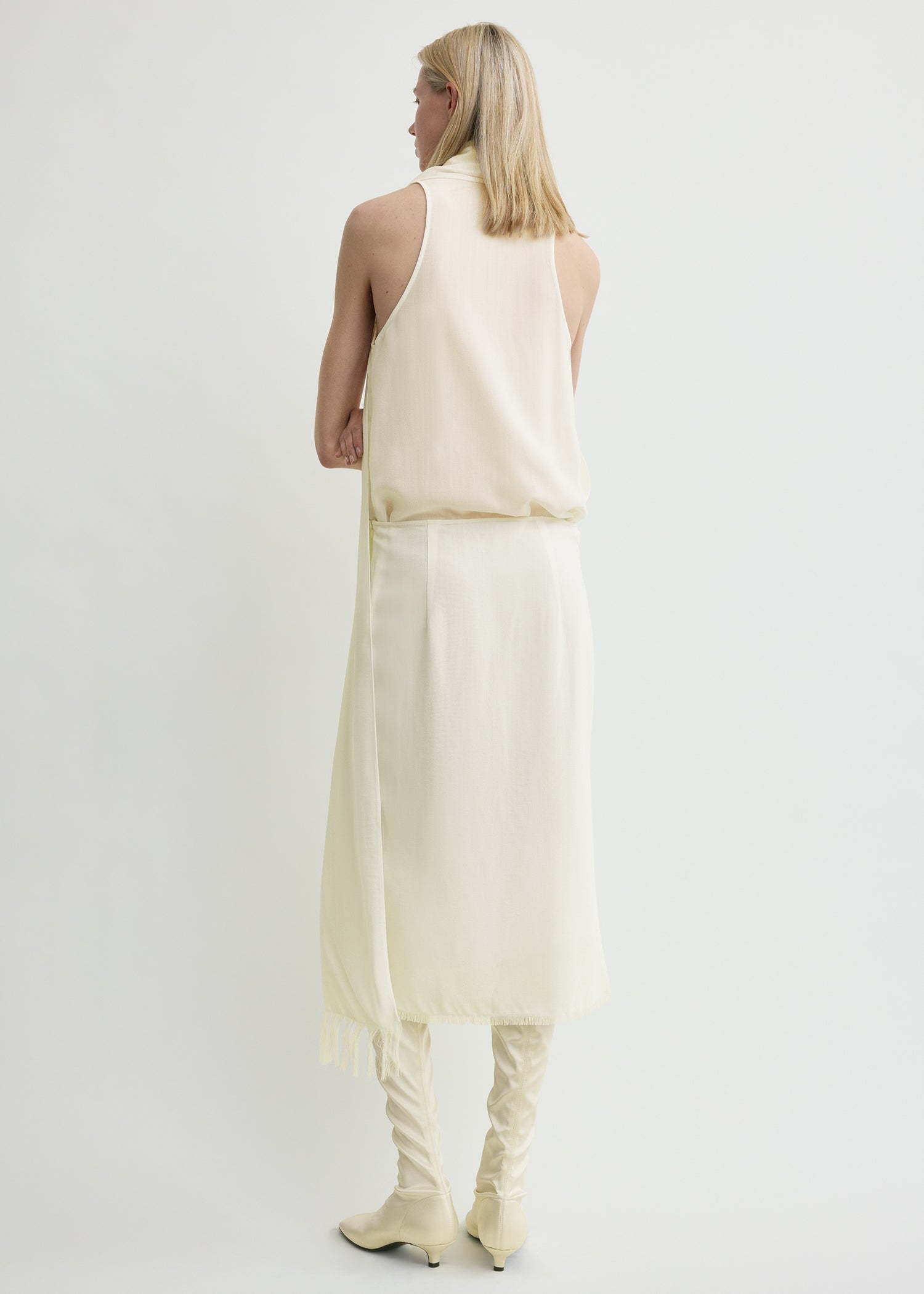 FRINGED SCARF DRESS