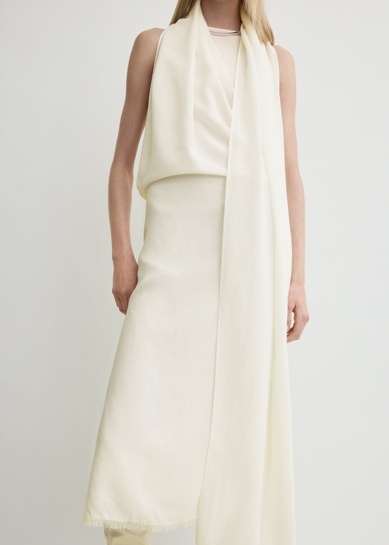 FRINGED SCARF DRESS