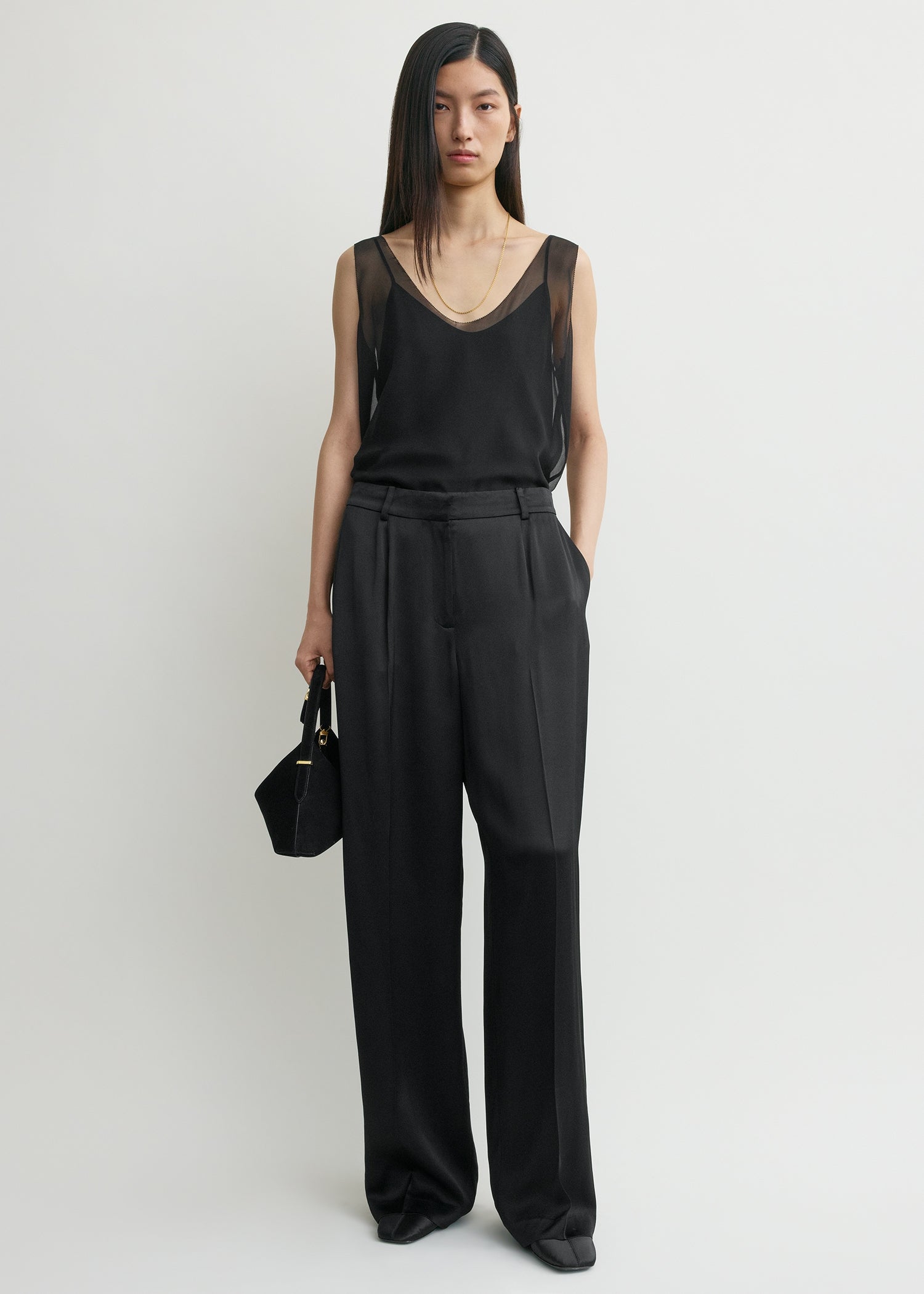 WIDE SATIN TROUSERS