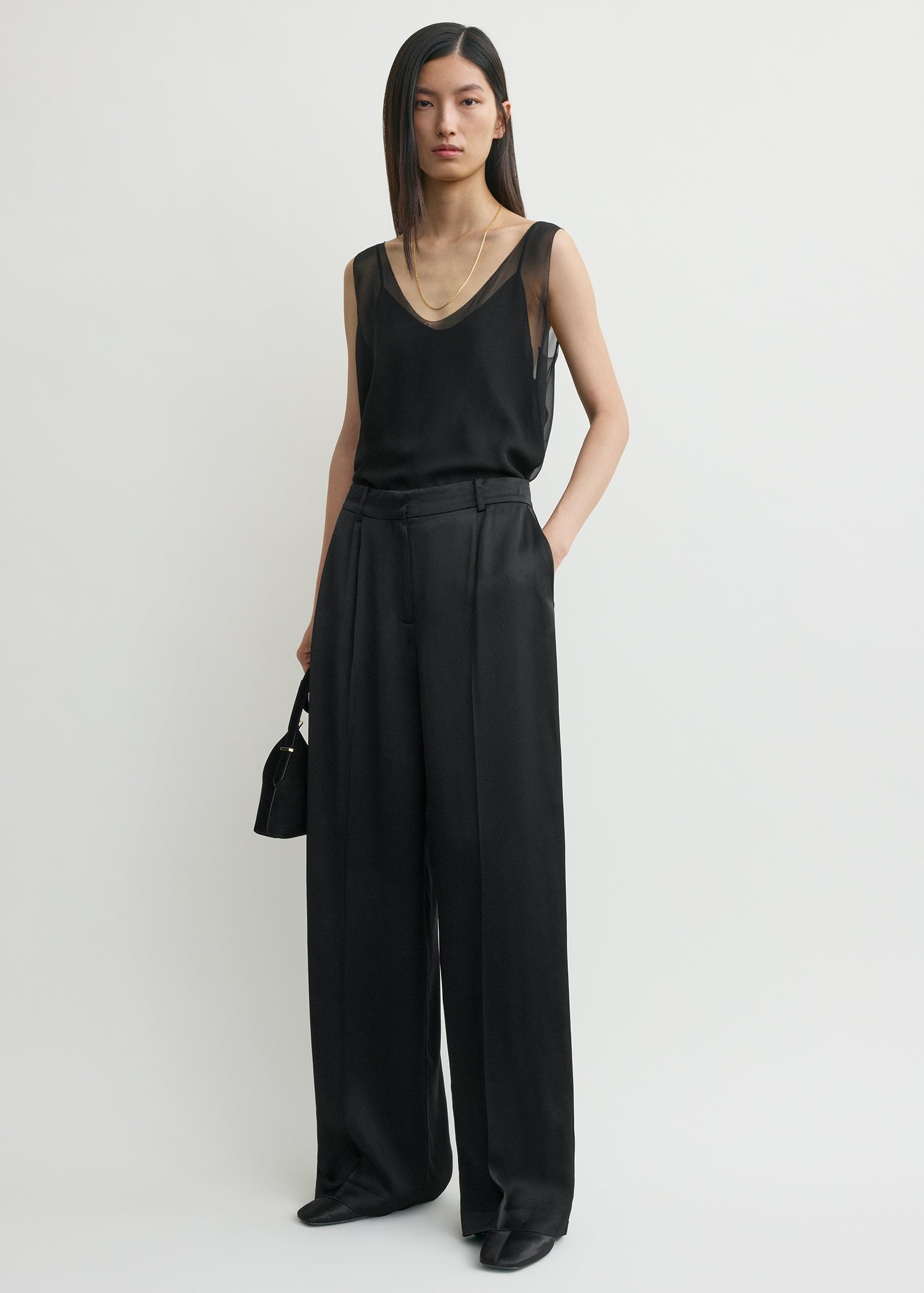 WIDE SATIN TROUSERS