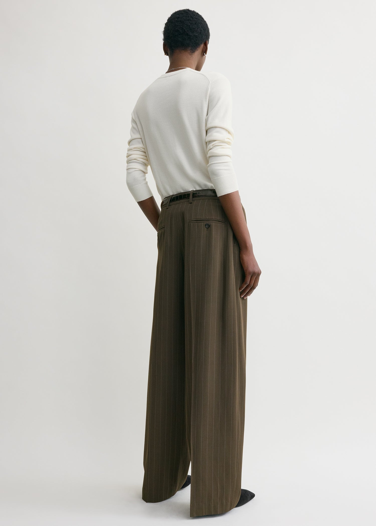 WIDE PINSTRIPED TROUSERS
