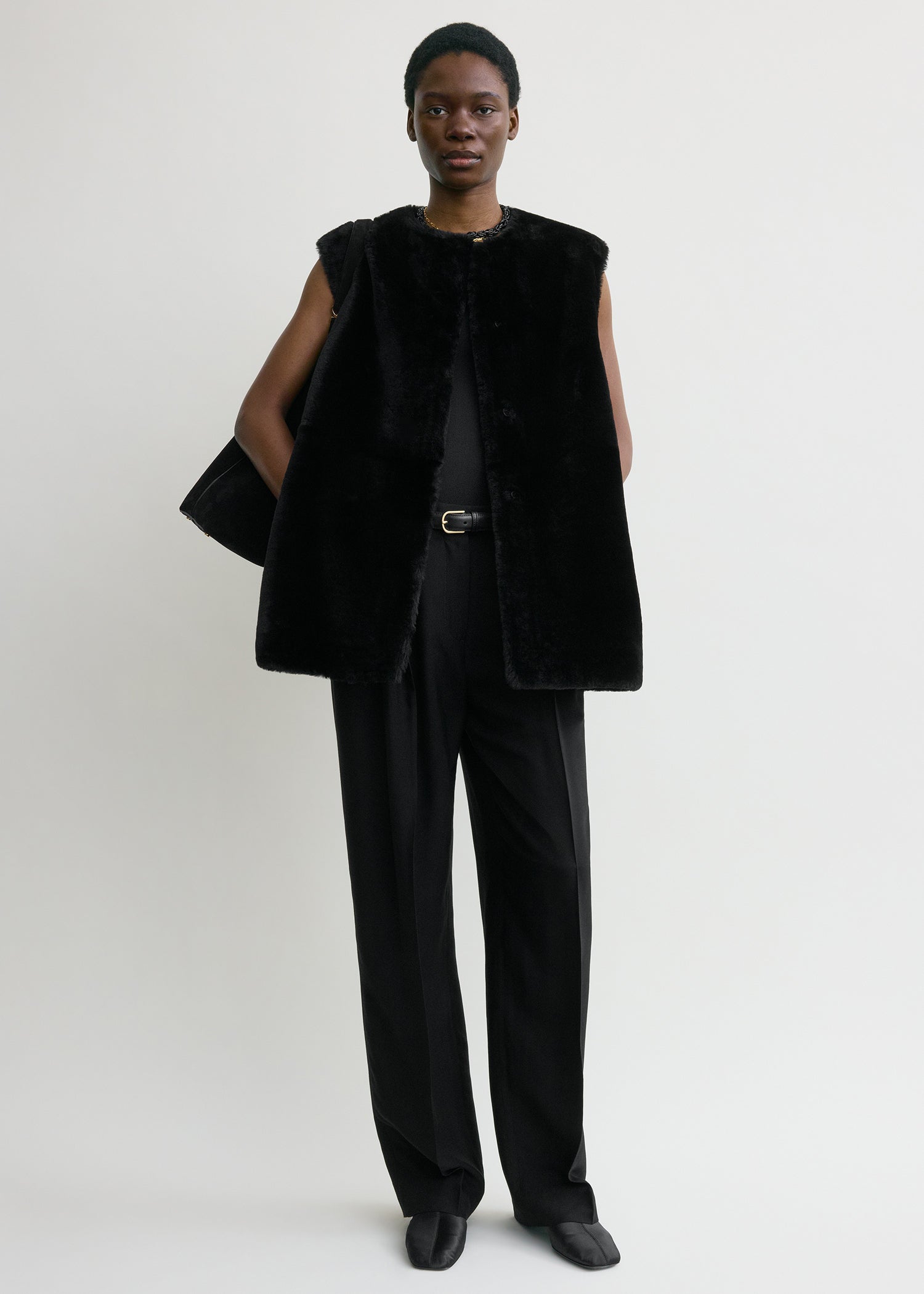 PLUSH SHEARLING VEST
