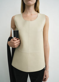 SCOOP-NECK LEATHER TOP