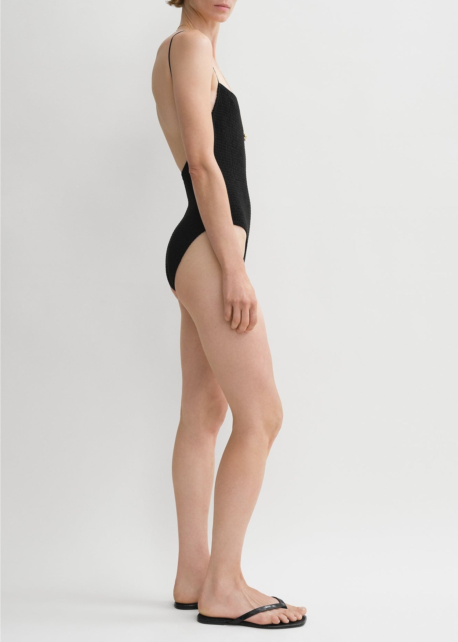 Maillot de bain une pièce smocké - Black