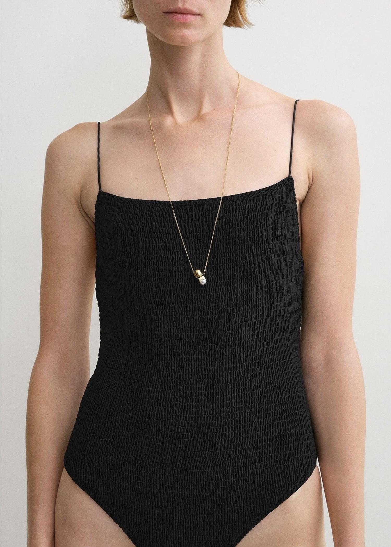 Maillot de bain une pièce smocké - Black