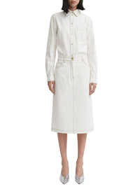 Jupe midi en coton - White