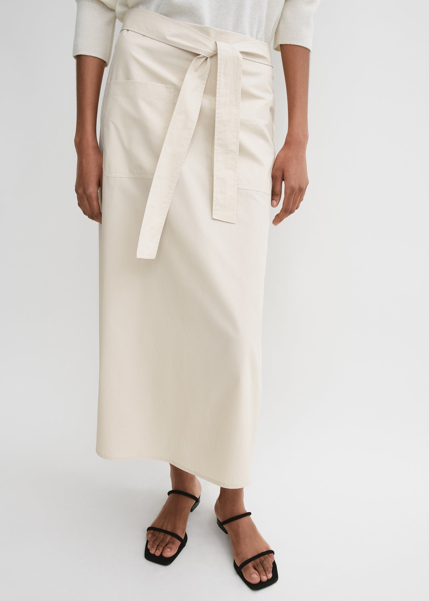 TIE-WAIST COTTON SKIRT
